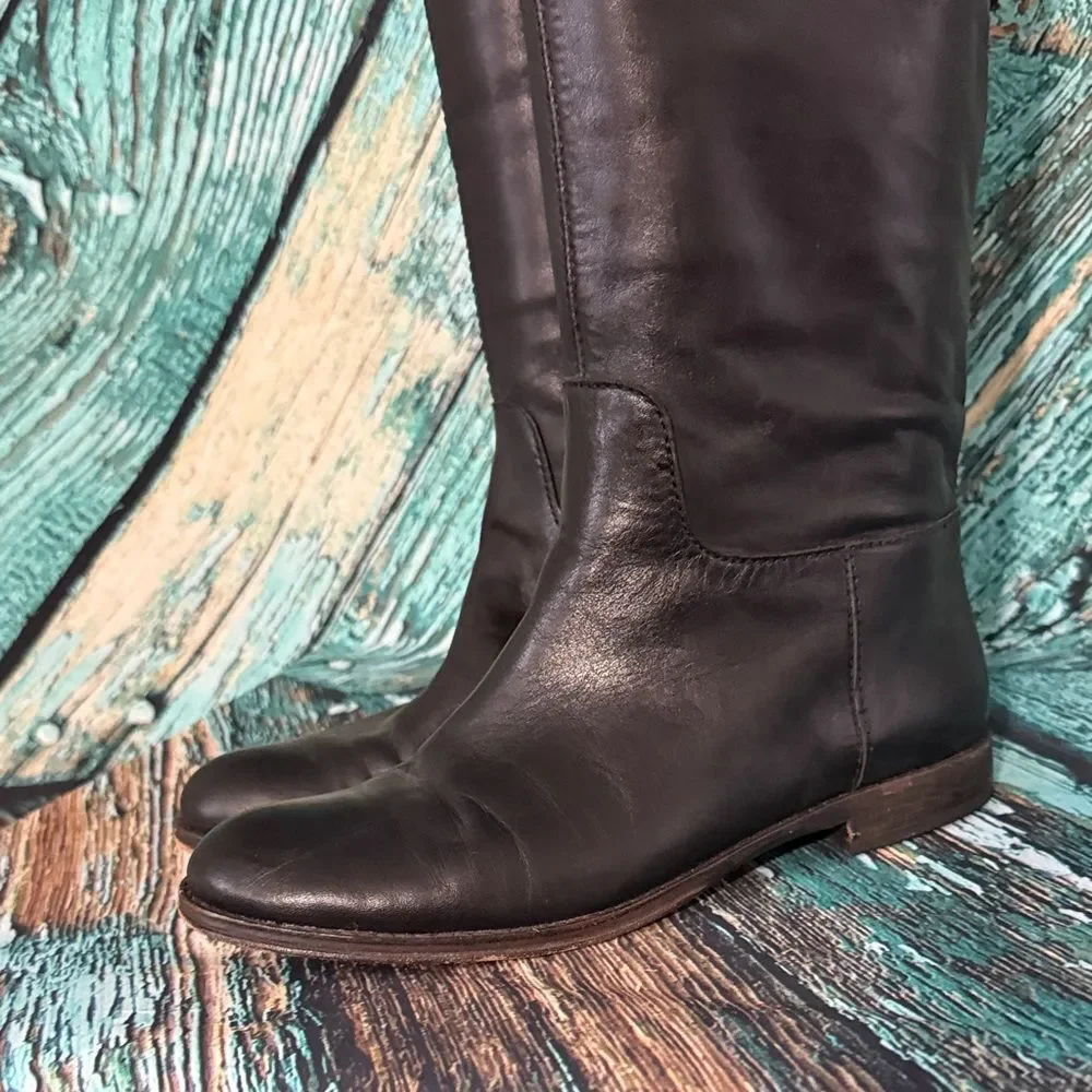 Coach Black Over the Knee Leather Boots
